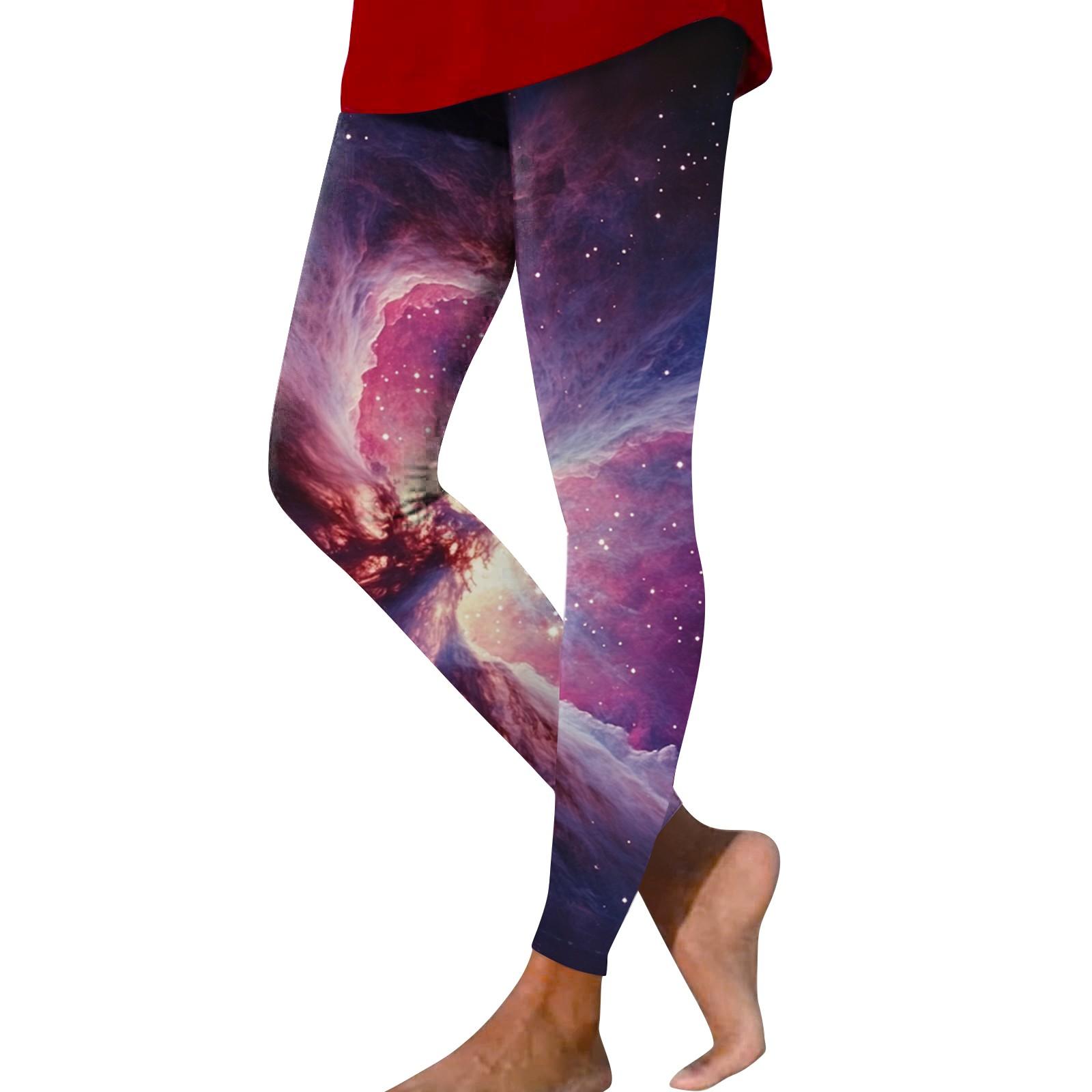 

Женские модные облегающие эластичные повседневные брюки для йоги с принтом и эластичной талией L фиолетовый