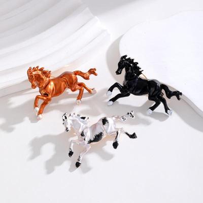 Enamel Animal Steed Horse Brooches For Women Men Clothing Coat Accessries Gifts
