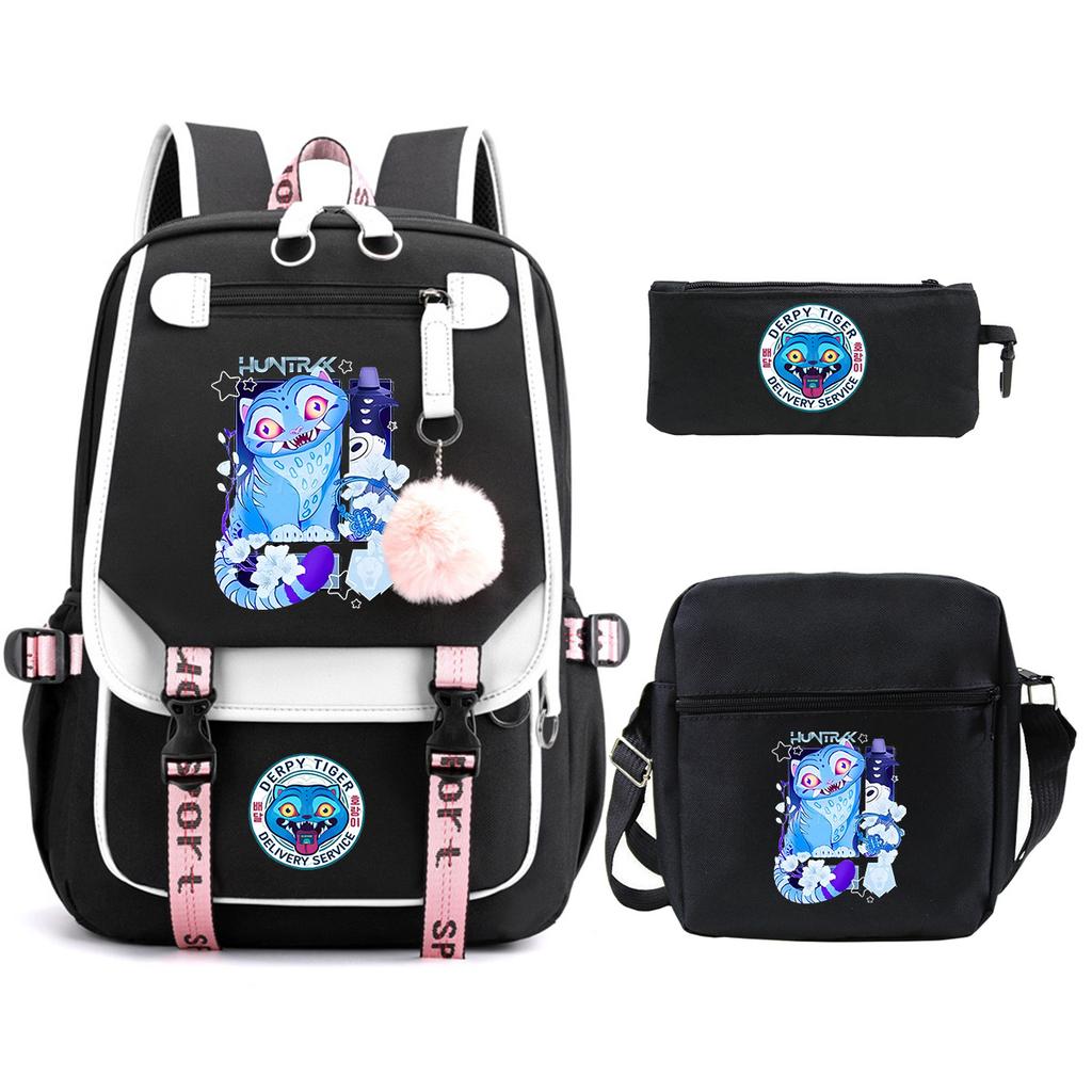 Witch Hunters Cartoon Peripheral Printing Children's Backpack Cross-border New Student School Bag Three-piece Shoulder Bag Pencil Bag