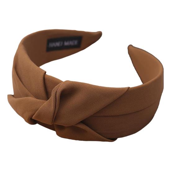 Women Headband Twist Knotted Design Anti-Slip Design Comfortable Fit Wide-Brimmed Hair Hoop Hair Accessory темный кофе