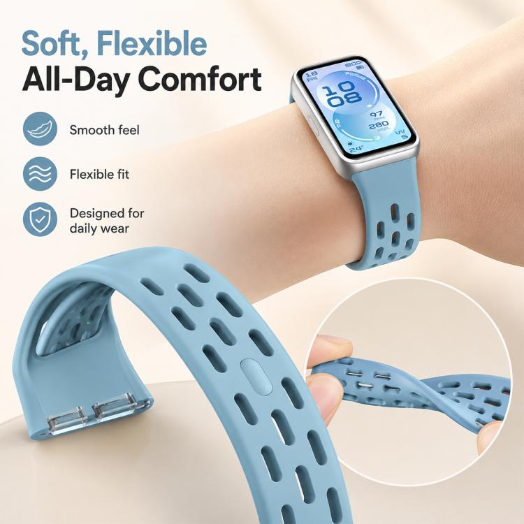 Honeycomb‑Breathable Silicone Watch Band For Huawei Band11 /11 Pro /11 Pro NFC