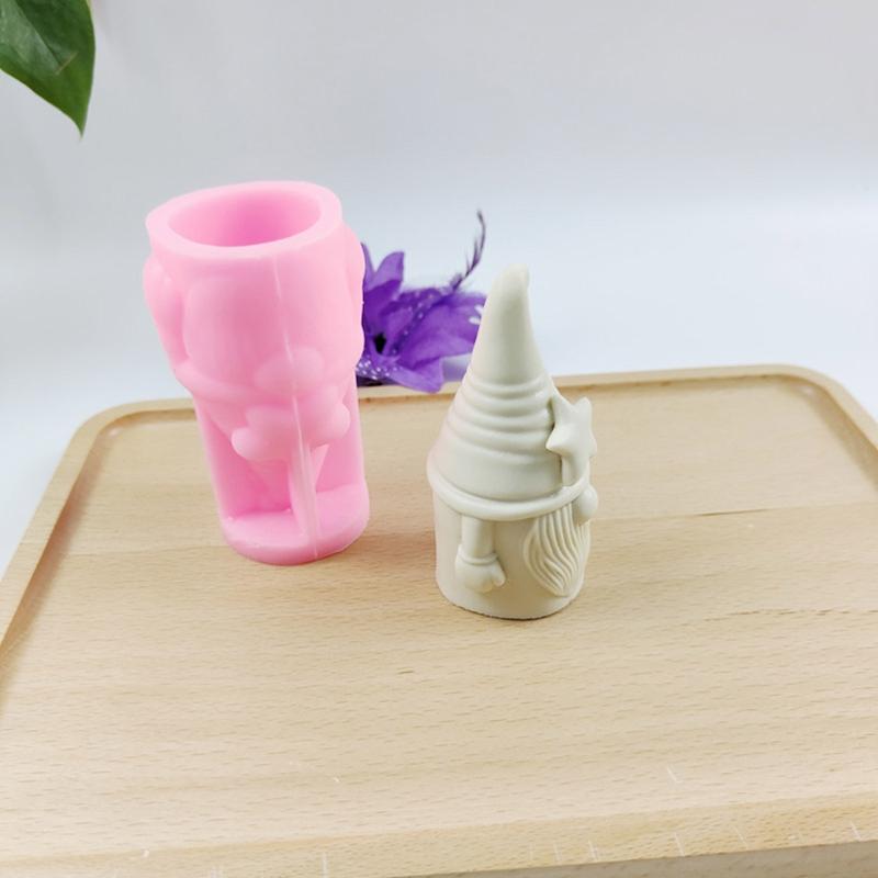 Christmas Candle Mold Star Santa Claus Silicone Mold Gnome Epoxy Resin Mold 3D Casting Mold for DIY Aromatherapy Craft