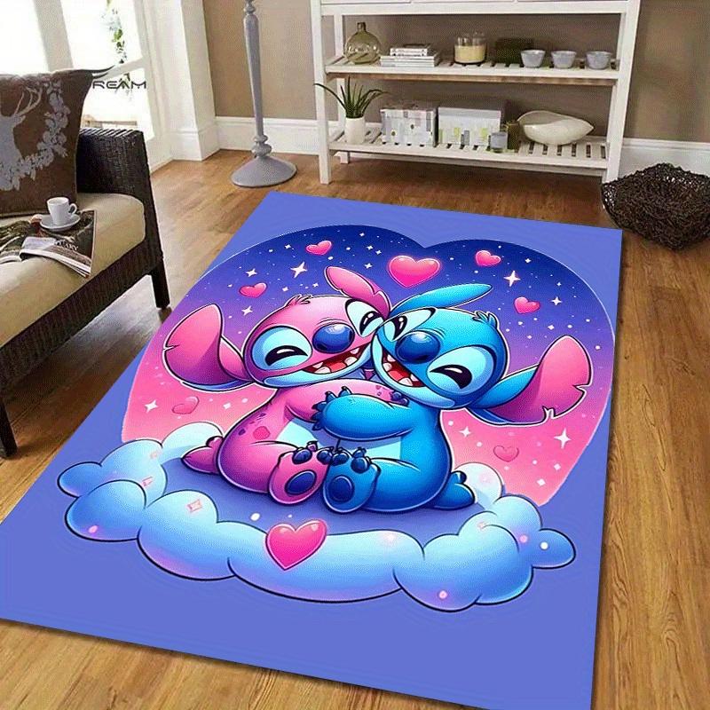 1pc Cute Stitch Pattern Area Rug Soft Flannel Floor Mat for Living Room,Office,Bedroom and Carpet,Sofa Coffee Table Floor Mat