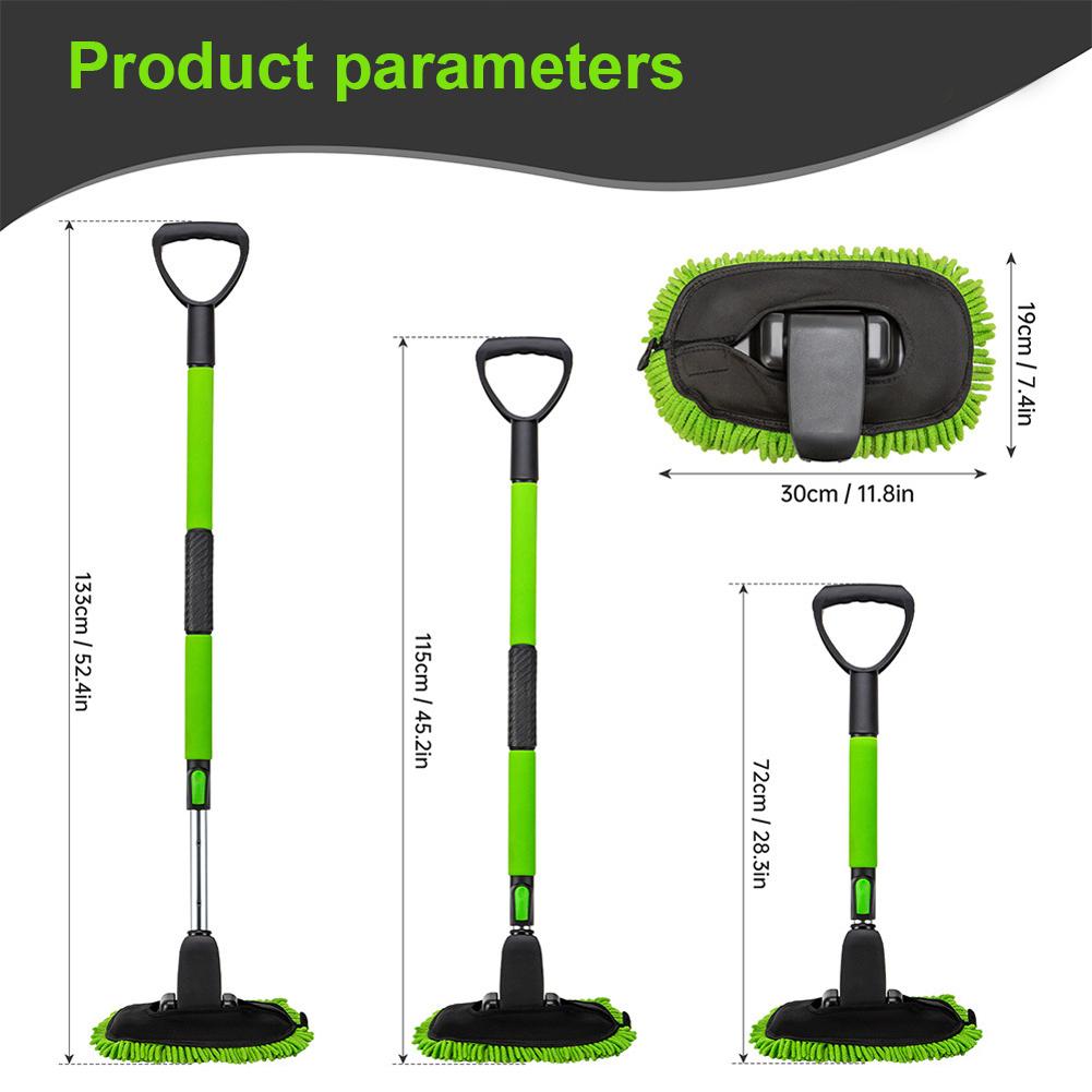 Car Washing Mop Long Handle Scratch-Free Replacement Head Car Wash Brush Chenille Microfiber Car Cleaning Tools Auto Accessories
