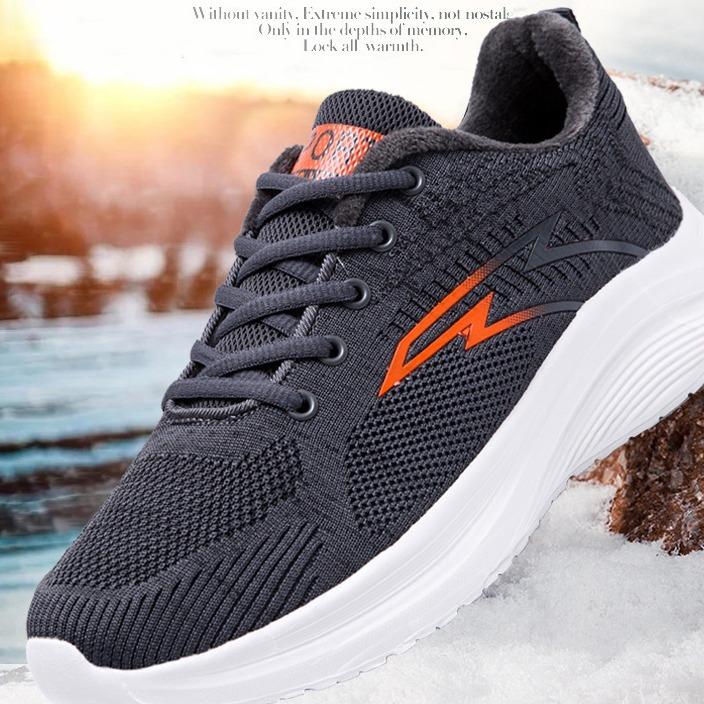 Men and women of the same style 2024 autumn and winter new velvet warm soft-soled casual sports shoes lightweight thickened running shoes