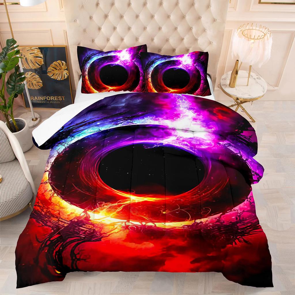 3Pcs Starry Night Series Bedding Set Astronauts Chess Theme Duvet Cover Set Home Decor Full Queen King Size Magical Gift