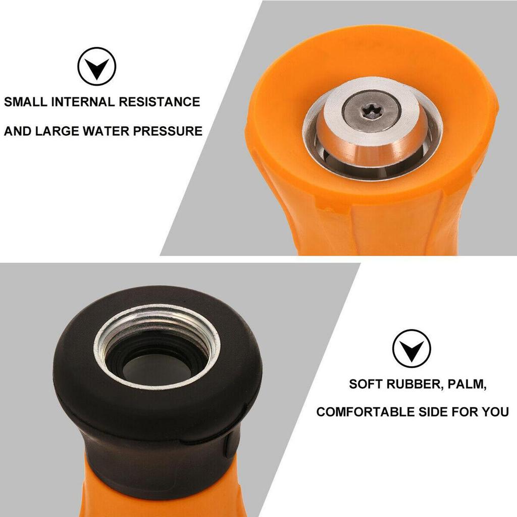 Watering Hose Nozzle Garden Hose Zinc Alloy Spray Irrigation Nozzle for Car Vehicle Porch and Flower Beds