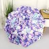 Automatic Open/Close Umbrella with Floral Pattern - Purple Floral Umbrella, Compact Folding Design, Sturdy 8-Rib Shaft, Windpr