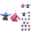 Entzückendes und weiches Stitch Plüschtier für Paare im kreativen Geschenkdesign in Blau- und Rosatönen