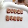 10 st Franska Körsbärskattögon Press-On Naglar Halvhandgjorda Söta Falska Nageltippar Vår Sommar Ins Trend