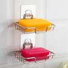 High Quality Soap Rack Wall Mounted Soap Holder Stainless Steel Soap Sponge Dish Bathroom Accessories Soap Dishes Self Adhesive