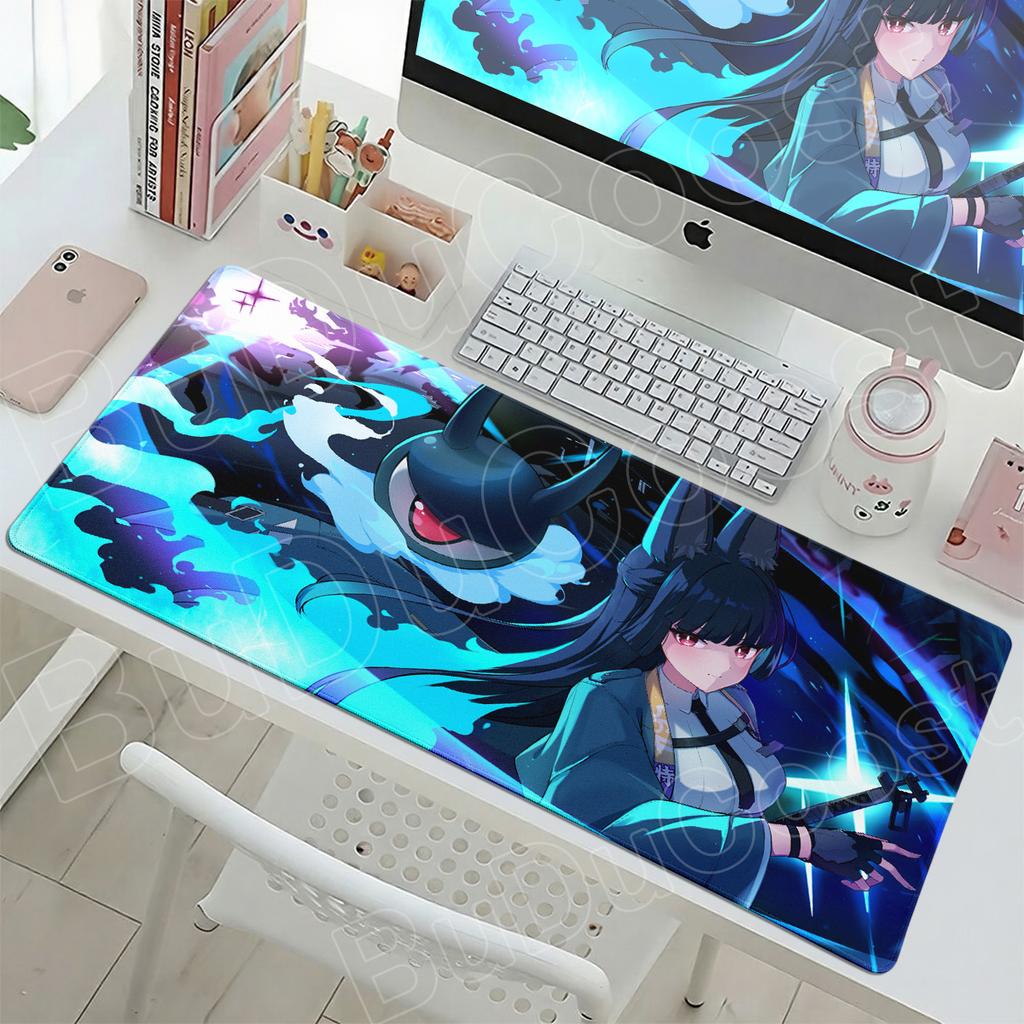 Zenless Zone Zero Gaming Mice Mat 90x40cm Computer Gamer Keyboard Cute HD Anime Mousepad Hoshimi Miyabi Non-slip Office Desk Pad