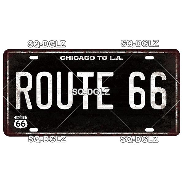 ROUTE 66 Metal Sign Tin Sign Licenses Plate Garage Decor Plaque Vintage Man Cave Bar Pub Club Home Wall Decor Garage Poster