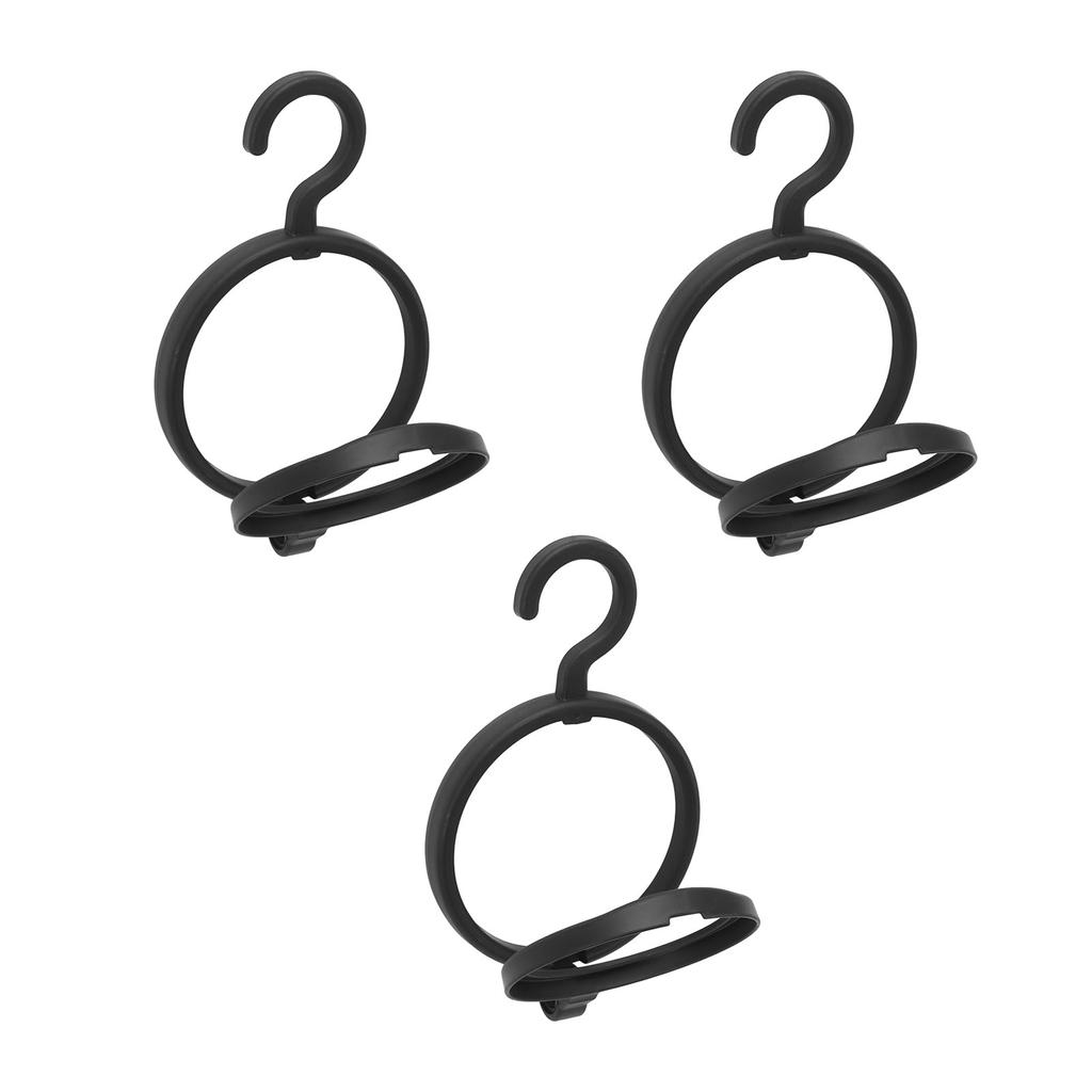 3Pcs Hanging Wig Stand Space Saving Portable Plastic Wig Display Hanger for Home Travel Black