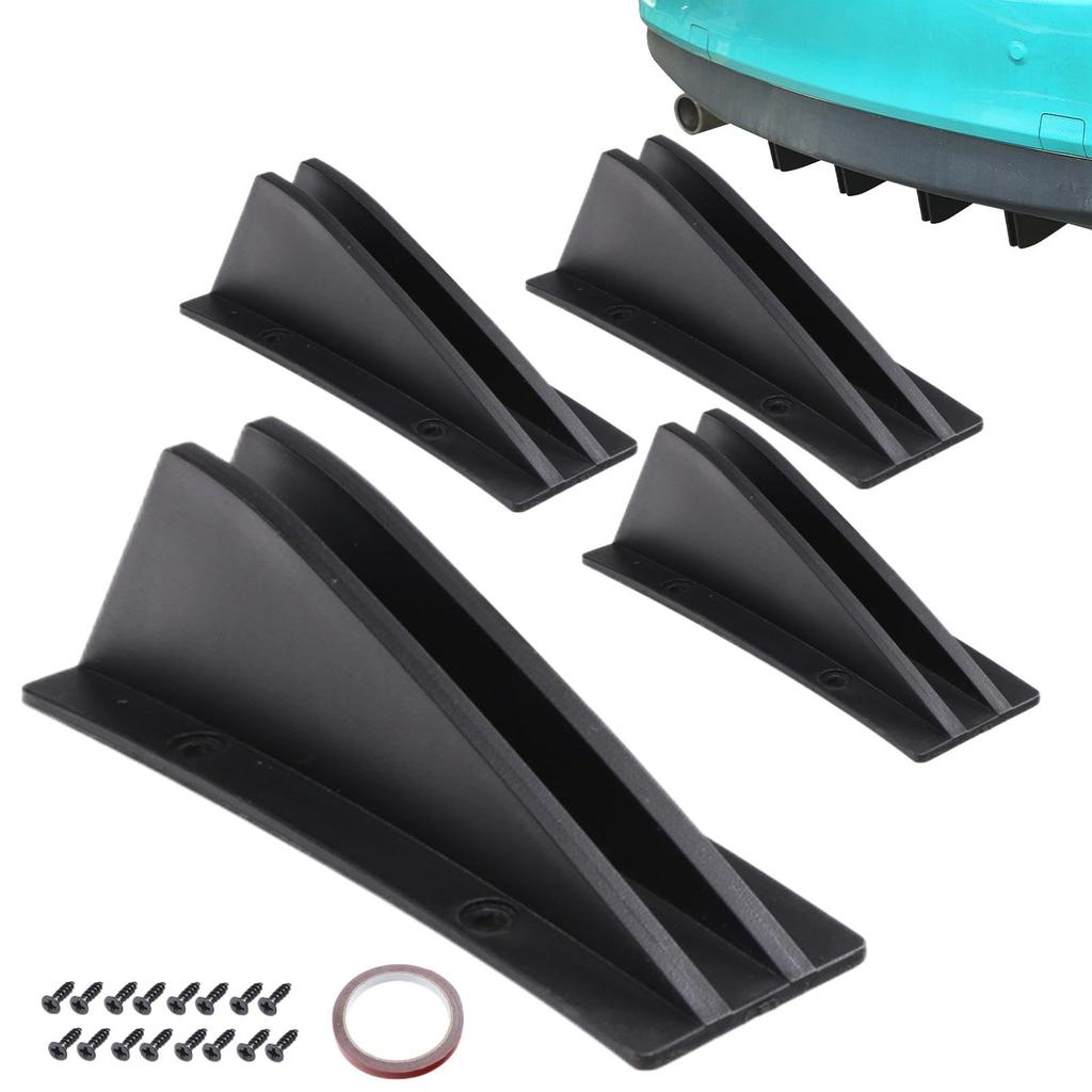 Rear Bumper Spoiler,Rear Bumper Lip ,4 Car Shaker Fin Wing Spoiler | Rear Bumper