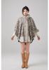 European & American Fall/Winter Faux Mink Fur Hooded Shawl Cape Woolen Cardigan for Women Plus Size
