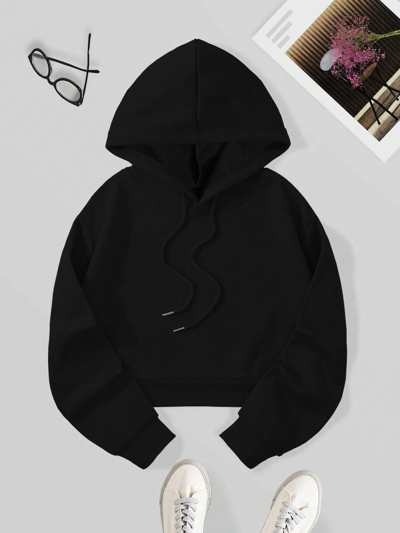 

Однотонный женский свитшот - Европейские и американские размеры, Термотрансферный принт, В наличии S