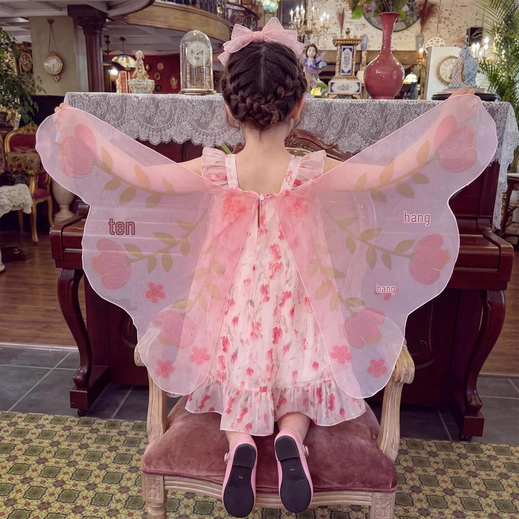 Sommerkleid für Mädchen 2026: Neues Super-Feenprinzessinnen-Sommerkleid mit Schmetterlingsflügeln
