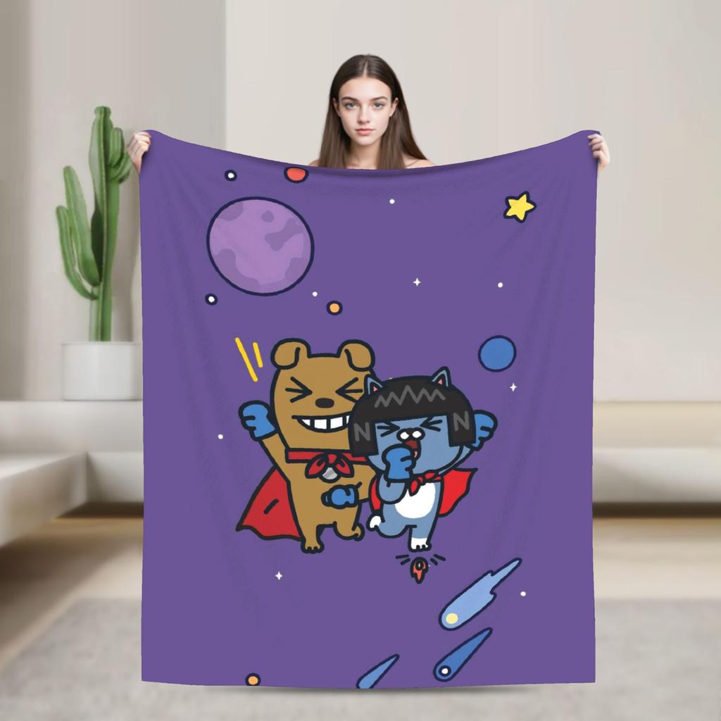 K-Kakaos F-Friends Tube Apeach Ryan Trio Blanket Quality Warm Throw Blanket Winter Picnic Home Decor Aesthetic Bedspread