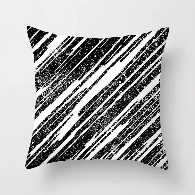 Black White Nordic Geometry Pillow Case Home Decor Decorative Polyester Cushion Cover for Bedroom Pillow Cover Hogar Funda Cojin