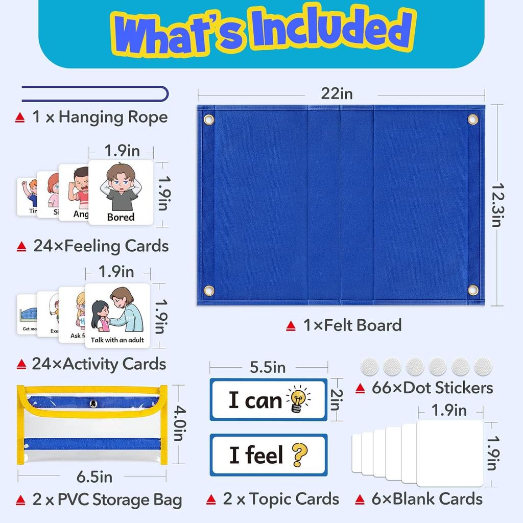Feelings Chart, Social Emotional Learning Activities,Autism Learning Materials, ADHD Tools,Behavior Management,Anger Management Toys,Calm Down Corner