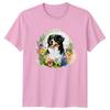 Watercolor Bernese Mountain Dog Floral Unisexs TShirt Dog Art Dog Lover