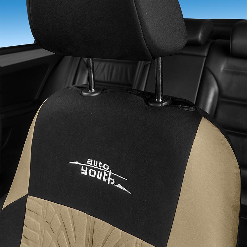 2 Piece Car Seat Cover, Universal, Tyre Tread Print, Front Car Seat Protectors Suitable for Most Car Seats