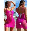 Elastic Fishing Net Tight Lingerie Clothes Erotic Mesh Mini Bodycon Dress Female Fishnet Short Skirt Sexy Party Night Club Wear