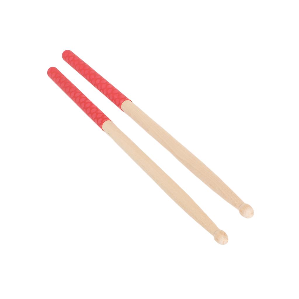 5A Drumsticks für Erwachsene Kinder Anfänger Ahorn Holzspitze Drumsticks mit rutschfestem Gummigriff für