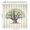 Elegant Tree Pattern Shower Curtain – High-End Polyester With Hooks, Artistic Green Leaf Design, Machine Washable