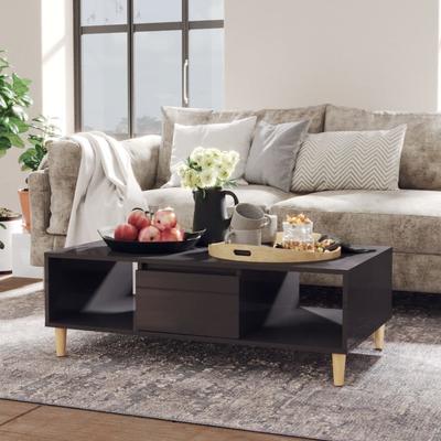 Vidaxl Coffee Table, Grey, High Gloss, 103.5X60X35 Cm