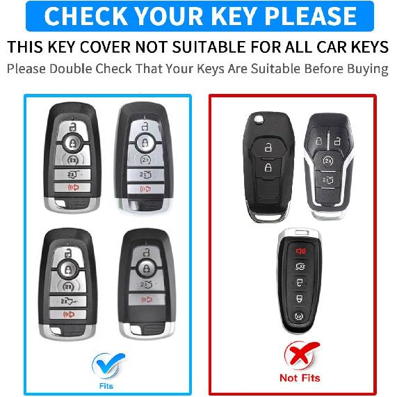 QBUC for Ford Key Fob Cover,Key Cover with Keychain for ford,Key Case Full Protection Key Case Shell Shell for Mustang Raptor Remote car Key Fusion