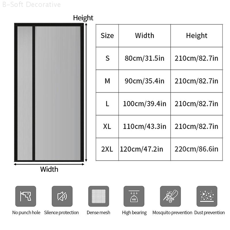Anti Mosquito Fly Curtains Magnetic Mosquito Net Door Window Mesh Anti-Mosquito Net For Kitchen Living Room Curtains Cover Decor