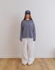 Seuteulaipeumagalin Buff Stripe Overlock Loose Long Sleeve Tee Navy