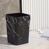 Black Marble Pattern Trash Can for Home - Living Room, Kitchen, Bathroom