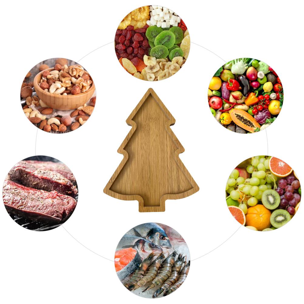 1-5 STÜCK Holz Weihnachtsgeschirr Charcuterie Restaurant Dessertbrett Weihnachtsbaum Tablett Teller für Essen Vorspeisen Desserts Snacks