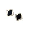 New Style Exquisite Black Rhombus Earrings for Women New Cool Style Earrings Niche Design High-end Earrings