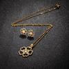 18K Gold Plated Hollow Cherry Blossom Earring & Necklace Set