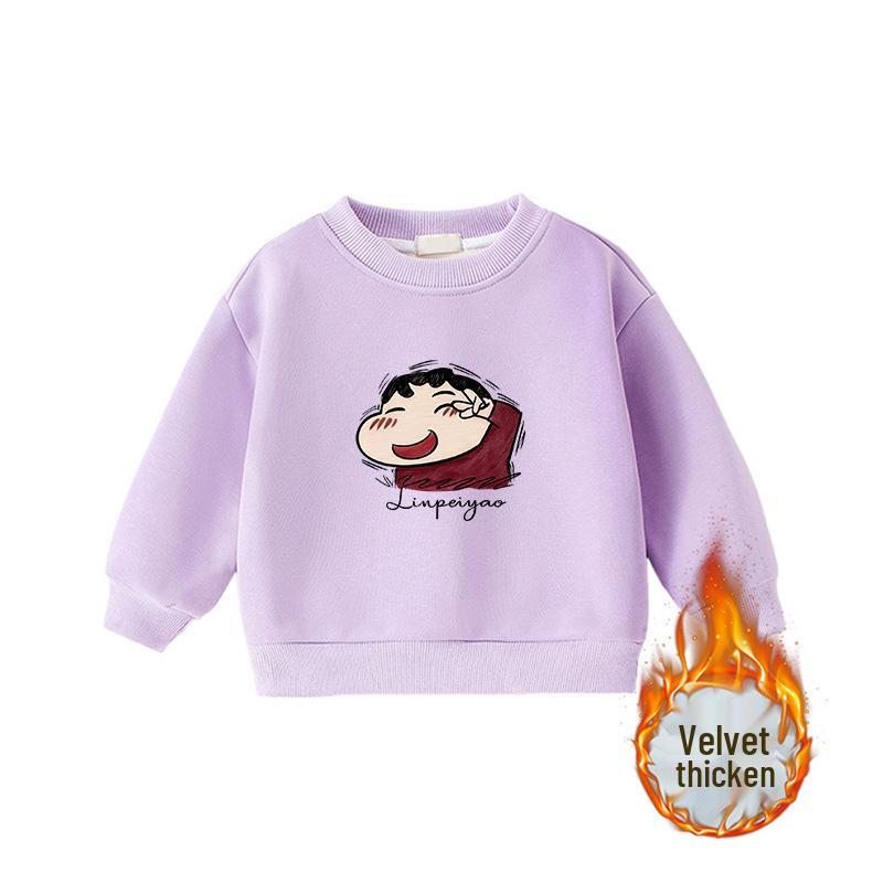 Crayon Shin-chan Long-Sleeve Plus Velvet Sweatshirt for Middle School Students