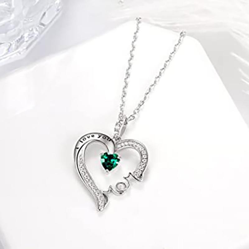 Letter Love Necklace, Retro Design Heart-Shaped Collarbone Chain, Gift For Mother