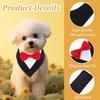 Formal Dog Tuxedo, Dog Bandana Collar with Bow Tie Costume for Small Dogs - Adjustable Dog Suit for Parties & Weddings