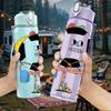 1PC Soccer Ball Man Cartoon 750ml Color Plastic Sports Water Bottle Leakproof Flip Straw Lid Suitable for Sports Office Home Use