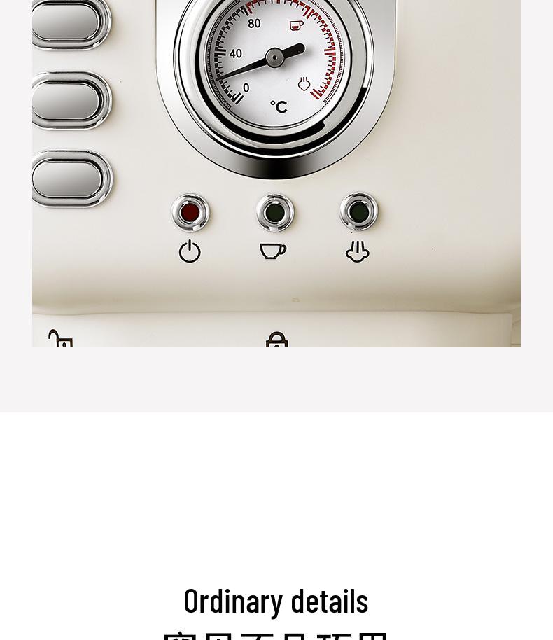Italienische halbautomatische Espressomaschine mit Milchaufschäumer