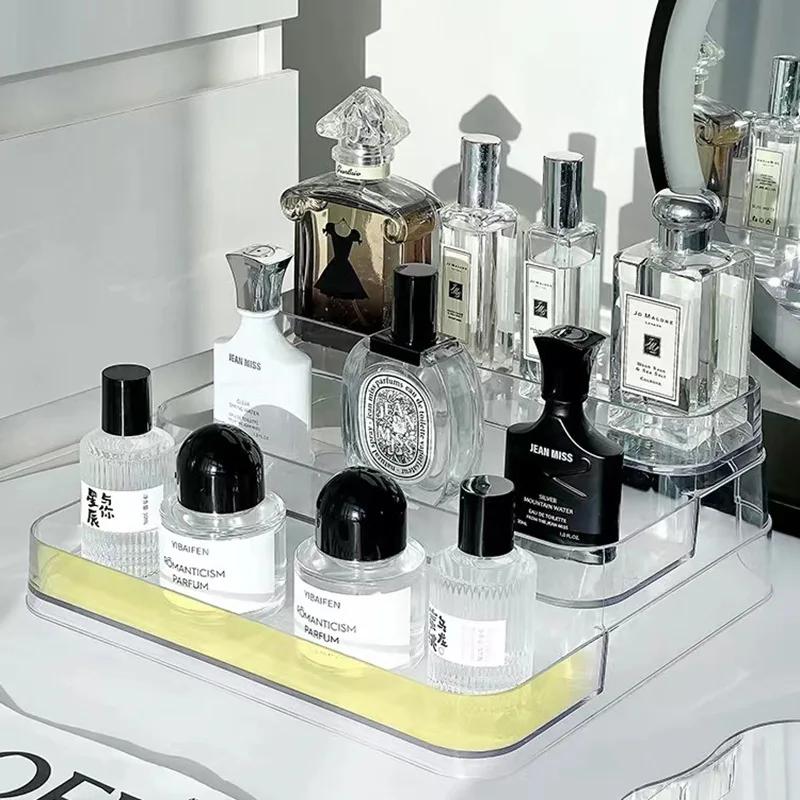 3 Tier Desktop Perfume Shelf PET Cosmetic Organizer Perfume Storage Rack Doll Display Stand Kitchen Seasoning Organizer