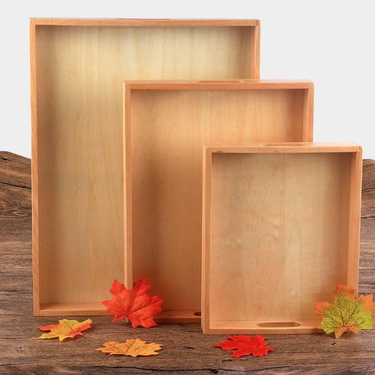 Educational Wooden Tray Set Kids Handles Learning Toys Kindergarten Preschool