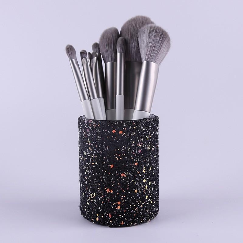Silver Fox Series Makeup Brush Set, Cangzhou Eyeshadow Brush, Foundation Brush, Blush Brush 12 Wooden Handles, A Complete Set Of Makeup Brushes