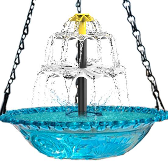 Hanging Bird Bath with Solar Water Fountain Pump Bird Bath Basin Outdoor