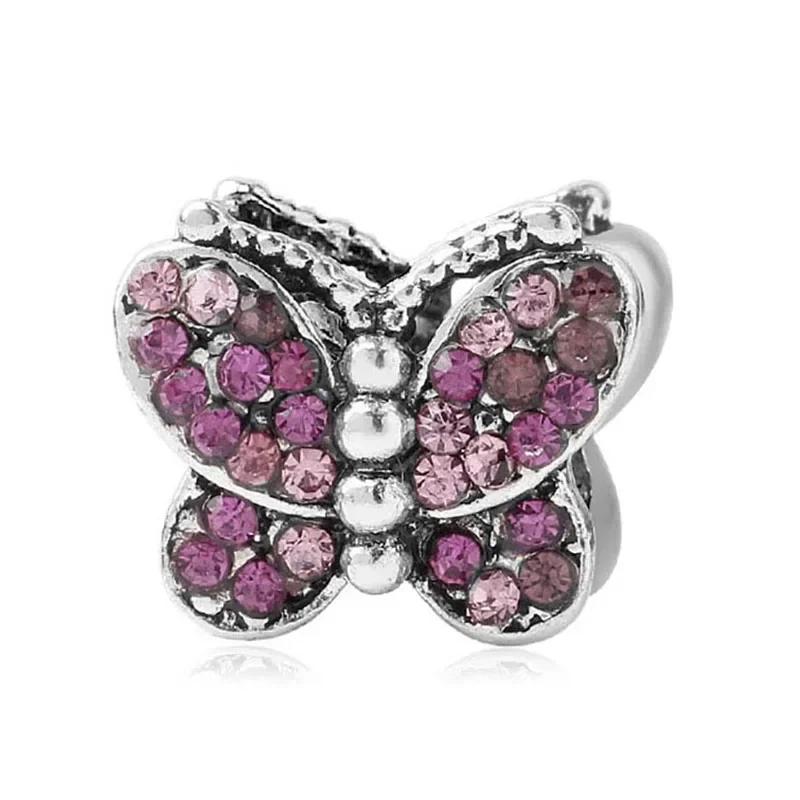 New Fashion Cartoon Animal Owl Fish Butterfly Shell Bird Bead Charms Fit Bracelets for Women DIY Jewelry Accessories