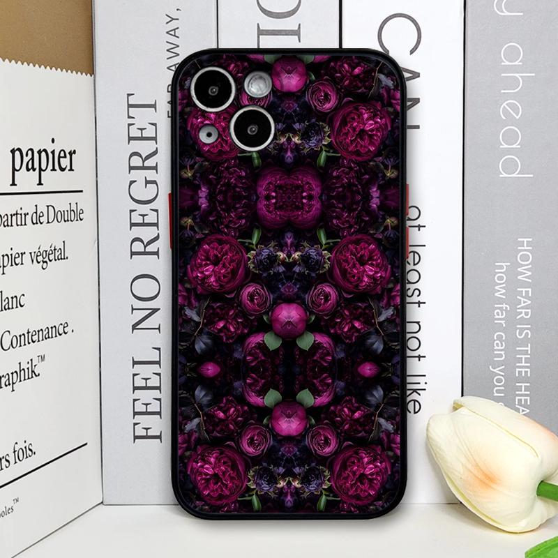 Stylish Black Rose Deep Purple Flower Phone Case for Samsung Galaxy S26 S25 S24 S24+ S23 Ultra S22 Plus S21 FE S20 Floral Cover