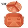 Food Grade Silicone Mold 2PCS Air Fryer Baking Pan with Handles, Square And Rectangular Supplies for Oven Tray Set, Nonstick Liner
